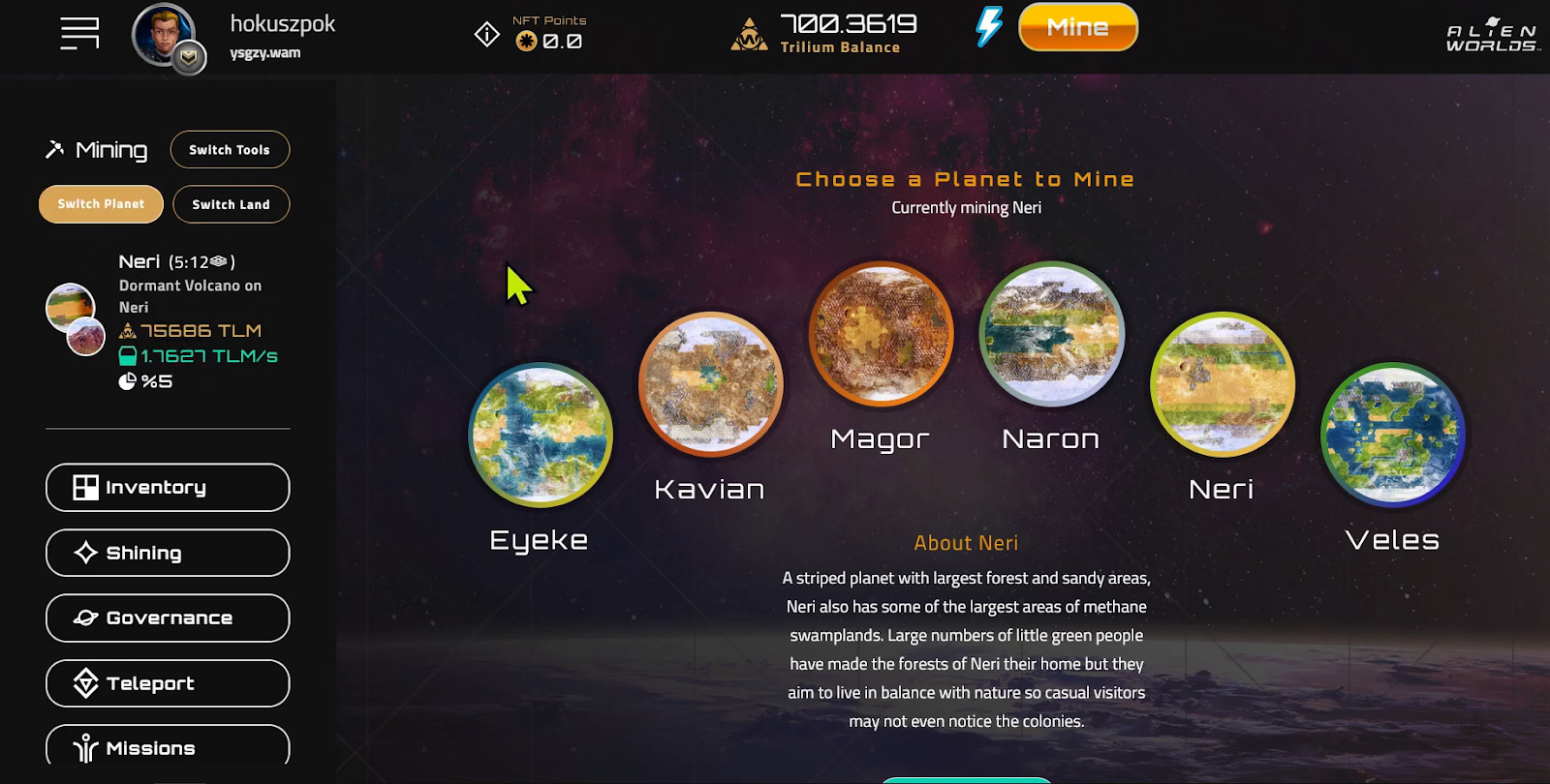 NFT and WAX Blockchain Game: Alien Worlds